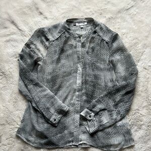 Jennifer Lopez Snake Sheer Blouse‎ – Size S | Y2K Glam | Button-Up Look |
